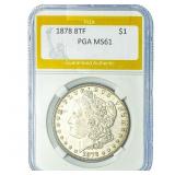 1878 8TF Morgan Silver Dollar PGA MS61