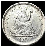 1857 Seated Liberty Quarter CLOSELY UNCIRCULATED