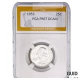 1953 Washington Silver Quarter PGA PR67 DCAM