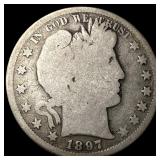 1897-S Silver Barber Half Dollar NICELY  CIRCULAT