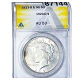 1923-D Silver Peace Dollar ANACS AU53