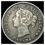 1889 Canada Silver 5 Cents ABOUT UNCIRCULATED