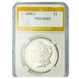 1898-S Morgan Silver Dollar PGA MS63