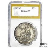 1875-S Silver Trade Dollar PGA AU55