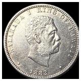1883 Hawaii Silver 1/4 Dollar CLOSELY UNCIRCULATED