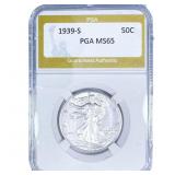 1939-S Walking Liberty Half Dollar PGA MS65