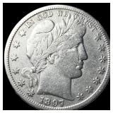1897-S Silver Barber Half Dollar NEARLY UNCIRCULAT