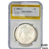1881-S Morgan Silver Dollar PGA MS65+