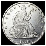 1876 Seated Liberty Half Dollar CHOICE AU