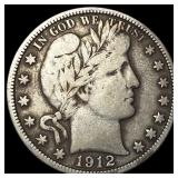 1912-D Silver Barber Half Dollar LIGHTLY CIRCULATE