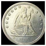 1861 Seated Liberty Quarter CLOSELY UNCIRCULATED
