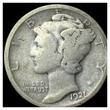 1921 Mercury Dime LIGHTLY CIRCULATED