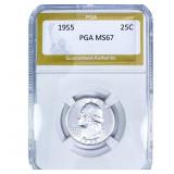 1955 Washington Silver Quarter PGA MS67