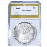 1921 Morgan Silver Dollar PGA MS65