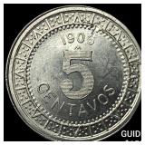 1906 Mexico Silver 5 Centavos