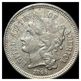 1866 Nickel Three-Cent Piece NEARLY UNCIRCULATED
