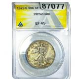 1929-D Walking Liberty Half Dollar ANACS EF45
