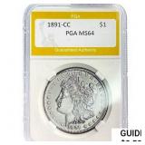 1891-CC Morgan Silver Dollar PGA MS64