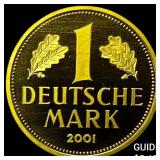 2001A Germany Gold 1 Mark Proof .3858 AGW KM 203