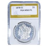 1878-CC Morgan Silver Dollar PGA MS63 PL