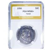 1956 Franklin Half Dollar PGA MS66+ Toned