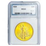 1920 $20 Gold Double Eagle NAS MS65