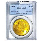 1904 $20 Gold Double Eagle PCGS MS63