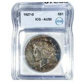 1927-D Silver Peace Dollar ICG AU50