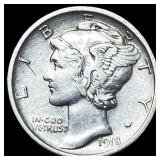 1918-D Silver Mercury Dime CLOSELY UNCIRCULATED