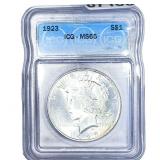 1923 Silver Peace Dollar ICG MS65