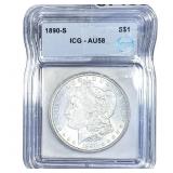 1890-S Morgan Silver Dollar ICG AU58