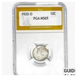 1920-D Mercury Silver Dime PGA MS65