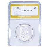 1948 Franklin Half Dollar PGA MS66 FBL