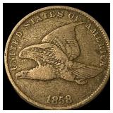 1858 Copper-Nickel Flying Eagle Cent ABOUT UNCIRCU