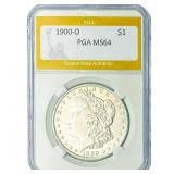 1900-O Morgan Silver Dollar PGA MS64