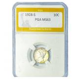 1928-S Mercury Silver Dime PGA MS63