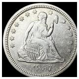 1857 Seated Liberty Quarter ABOUT UNCIRCULATED