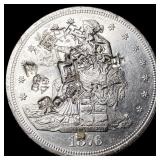 1876 Trade Dollar (Counterstamped). HIGH GRADE