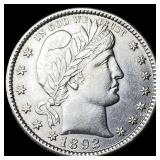 1892-S Silver Barber Quarter NEARLY UNCIRCULATED