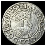 1535 Silver Groschen Danzig Mint Sigismund I. CLOS