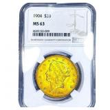 1904 $20 Gold Double Eagle NGC MS63