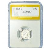 1905-S Barber Dime PGA MS63