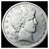 1894-S Silver Barber Half Dollar NEARLY UNCIRCULAT