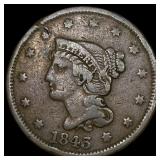1843 Braided Hair Large Cent ABOUT UNCIRCULATED