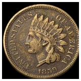 1859 Copper-Nickel Indian Head Cent NEARLY UNCIRCU