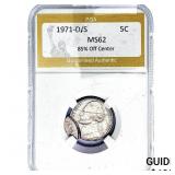 1971-D/S Jefferson Nickel PGA MS62 85% Off Center