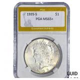 1935-S Silver Peace Dollar PGA MS65+