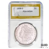 1898-S Morgan Silver Dollar PGA MS64