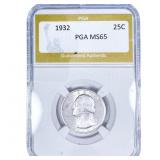 1932 Washington Silver Quarter PGA MS65