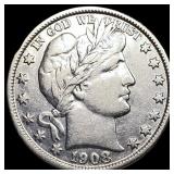 1908-S Silver Barber Half Dollar NEARLY UNCIRCULAT